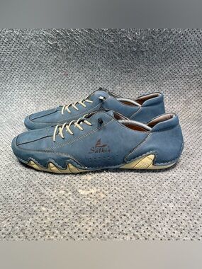 Salkin Handmade Casual Blue Driving Shoes Size 14 Men’s